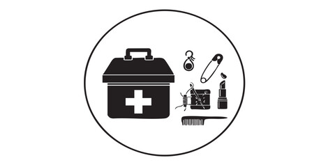 Wedding emergency kit icon vector