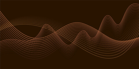 Elegant Brown Abstract Wave Line Background – Modern Curved Golden Brown Gradient Design with Flowing Lines for Banner, Presentation, Wallpaper, and Graphic Template