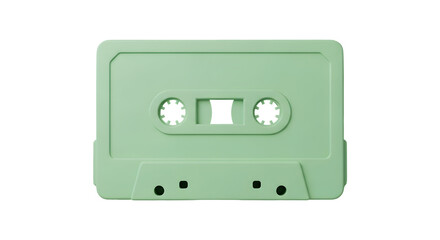 Fototapeta premium Green audio cassette tape isolated on transparent background