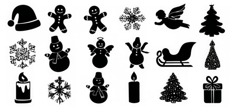 christmas icons silhouette set vector illustration
