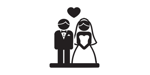 Wedding cake topper icon vector