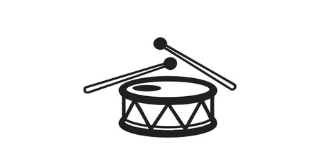 Toy drum with drumsticks icon vector