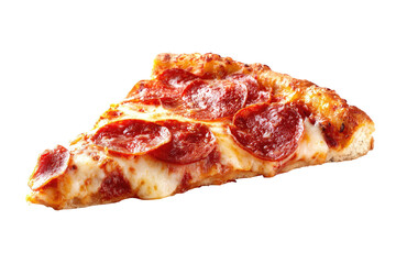 Close-up pizza slice with pepperoni and cheese