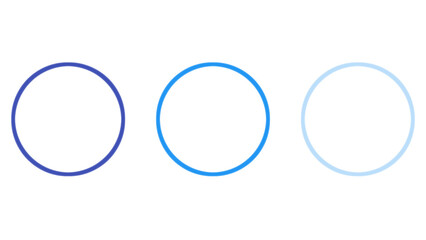 Set of blue abstract circle shape and glowing border using blue gradient light and transparent effect in magic game template featuring led circle and isolated tech graphic. Glow design elements, PNG
