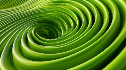 Obraz premium Abstract green glossy swirling vortex background