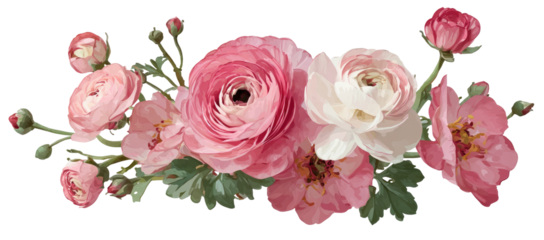 Delicate pink and white ranunculus bouquet