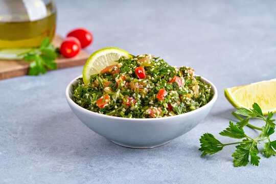   Tabbouleh salad with parsley and bulgur