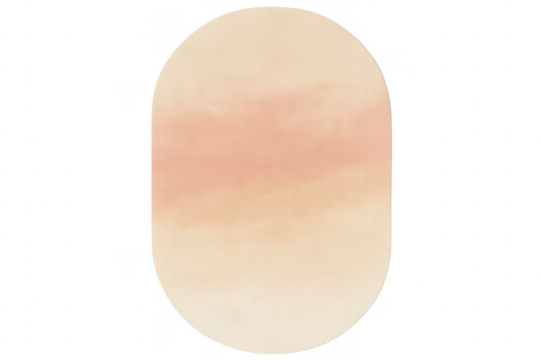 Abstract watercolor oval shape blush beige gradient