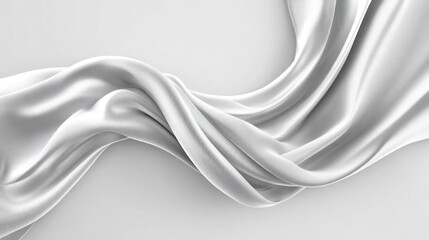 Obraz premium Elegant white silk fabric flowing gracefully, perfect for backgrounds and designs
