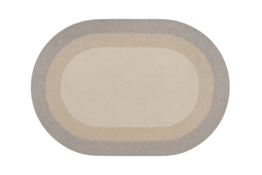 Layered gradient oval rug design on transparent background