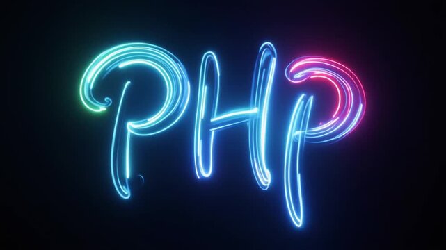 Illuminated PHP Logo Animation in Multiple Shots