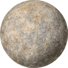 Watercolor vector illustration of a planet mercury