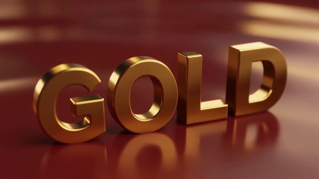 Shining Gold Letters Displayed in Dynamic Sequence