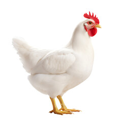 White chicken isolated on transparent background