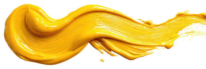 Abstract paint splatter in vibrant yellow