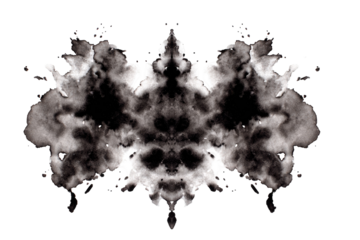 Symmetrical ink blot, grayscale, abstract, symmetrical design