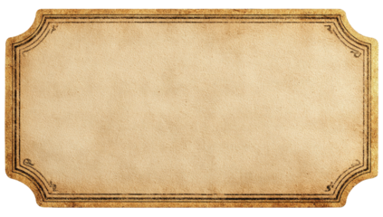 Vintage, blank label, aged parchment