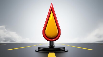 Illustrative image of a fuel warning symbol on a road, representing vehicle maintenance and safety awareness.