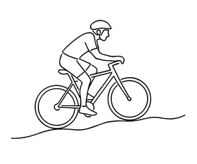 Fototapeta premium man riding a bike