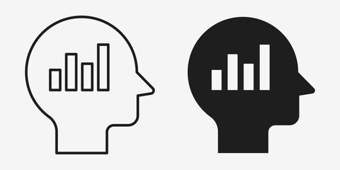 Minimal AI analytics core icon with clean lines and simple geometric elements, designed in a modern mono-stroke style for professional tech interfaces.