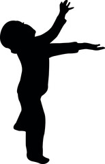 a girl standing body silhouette vector