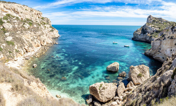 Calamosca beach around devils sadle in Sardiinia island