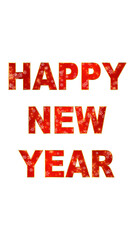 red happy new year text with snowflakes and glitter stars on transparent background,png winter christmas holiday celebration isolated vertical social media design element