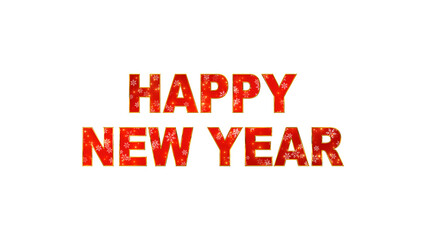 red happy new year text with snowflakes and glitter stars on transparent background,png winter christmas holiday celebration isolated vertical social media design element