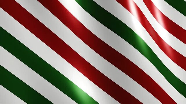 Festive red and green striped fabric with a wavy texture, perfect for holiday celebrations.
