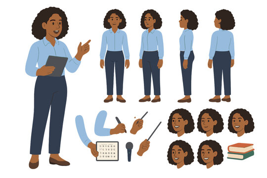 Dialect Coach Workshop. Cartoon realistic vector illustration, Character constructor style, isolated