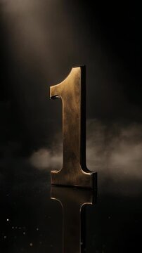 Golden number one stands tall, emanating an aura of importance