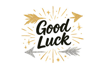 Golden Arrows and Sparks. arrows, and spark trails in gold or silver; lettering black (#000). Transparent