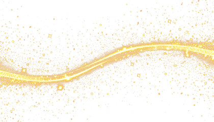Festive golden sparkle curve beam glow PNG transparent overlay