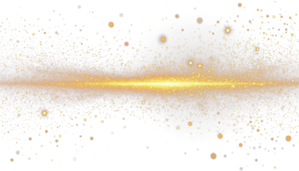 Radiant gold trail with bokeh sparkles transparent PNG