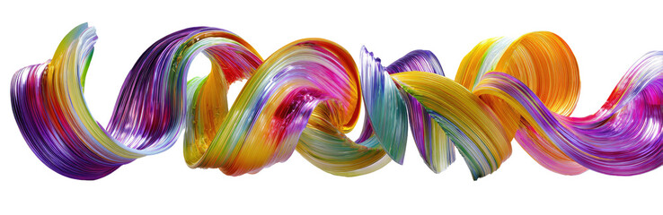 Abstract swirling ribbons of vibrant color