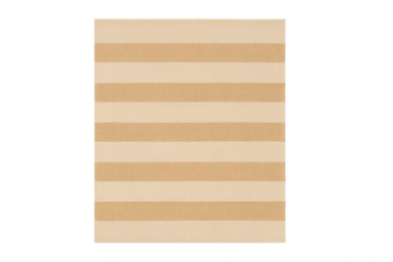 Beige and brown striped fabric texture with transparent background