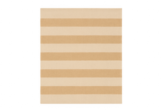 Beige and brown striped fabric texture with transparent background