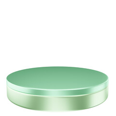 3d podium green glossy color for beauty product
