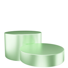 3d podium green glossy color for beauty product. 3d render podium