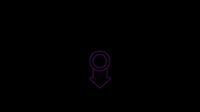 beautiful  arrow icon animation solid, Futuristic glowing purple arrow ring icons animation on dark background, modern cyber digital motion graphic design for technology, UI, progress, red.