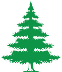 Fototapeta premium Vector illustration set of green evergreen Christmas trees isolated on white for your holiday design and decoration