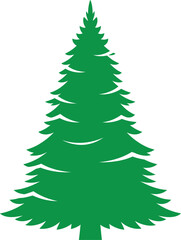 Fototapeta premium Green evergreen pine tree vector illustration for Christmas holiday season decoration on white background