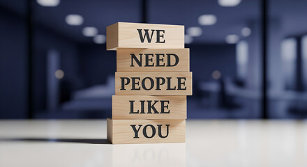 Recruitment Hiring Job Opportunity Wooden Blocks Office Copy Space