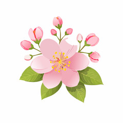 Fototapeta premium Delicate Pink and White Floral Arrangement with Green Leaves and Buds.