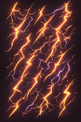 Flowing lightning strike colorful vector illustration