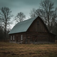 Obraz premium Beautifully renovated rustic wooden barn house ready for a peaceful weekend vacation in the countryside, offering a perfect, tranquil escape, exterior, home, tranquil