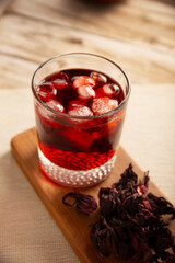 Hibiscus cooler. In Mexico, known as Agua de Jamaica, an infusion made from the hibiscus flower...
