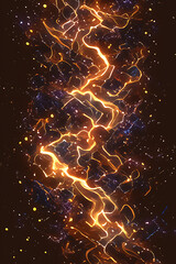 Flowing lightning strike colorful vector illustration