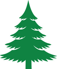 Obraz premium Christmas fir tree vector illustration set, isolated on white background for your winter holiday season celebration decoration