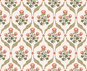 Vector Hand drawn colourful geometric flowers Motifs African boho paisley, seamless patterns with floral for fabric Ethnic Indian Pattern, textiles, clothing, wrapping paper, backdrop, banner.
